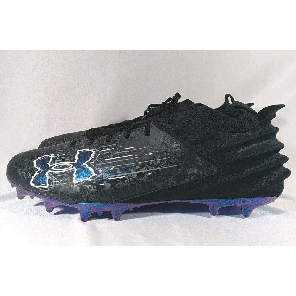 Under Armour Blur 2 MC Low Top Cleat Men’s 15 (3027978-001) Suede Black Mod Grey - Picture 4 of 8